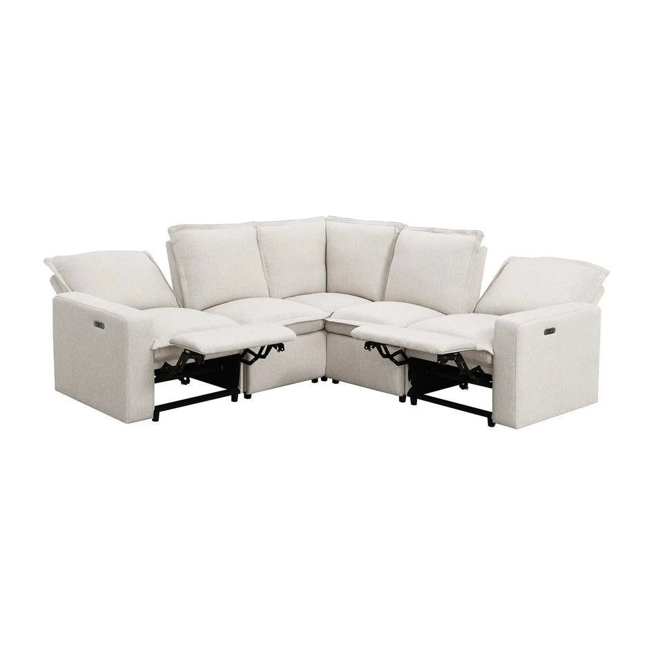 Bruce Power Reclining Sectional Sofa | 5-Seat L-Shaped Couch with USB Ports