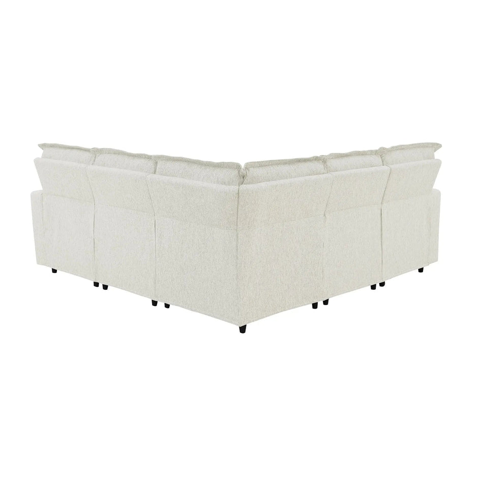 Bruce Power Reclining Sectional Sofa | 5-Seat L-Shaped Couch with USB Ports