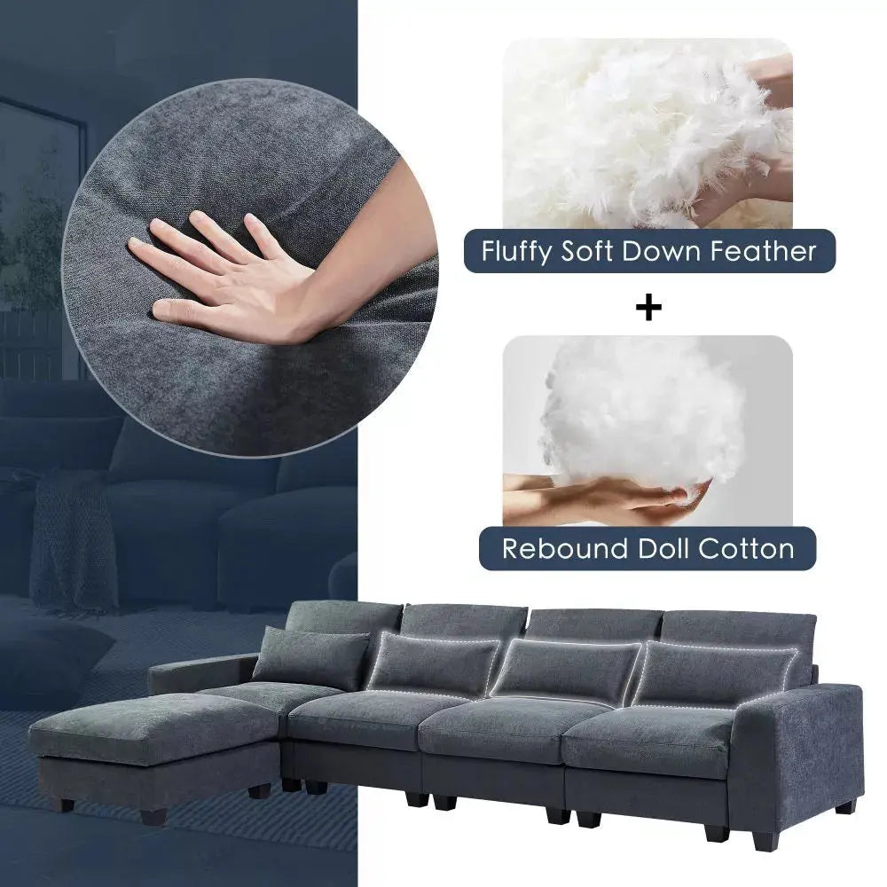 Oversized Modular L-Shaped Sectional Sofa | 129