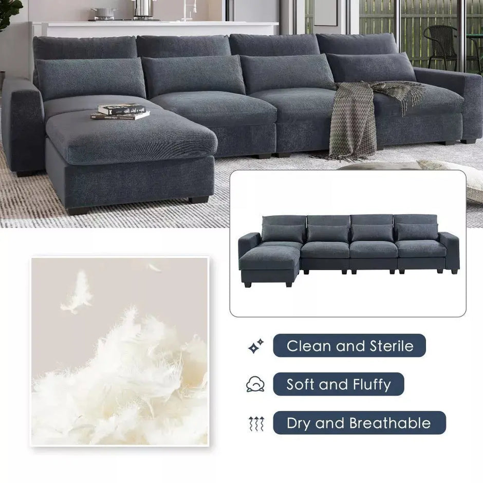 Oversized Modular L-Shaped Sectional Sofa | 129