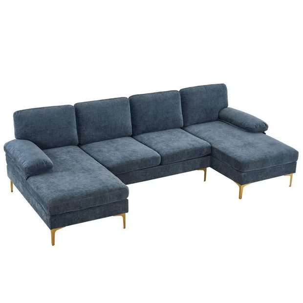 Chenille U Shaped Sectional Couch